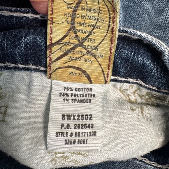 VTG BKE Drew Bootcut Jeans Women Y2K Blue Wash Stretch Western Denim 33x31 - Picture 6 of 11